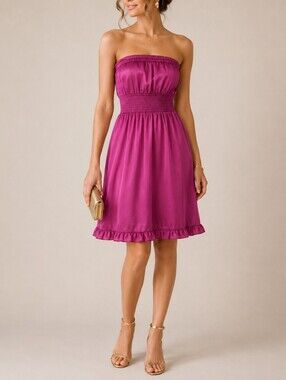 bhldn talia strapless drop waist mini dress BHLDN Talia Strapless Drop-Waist Mini Dress